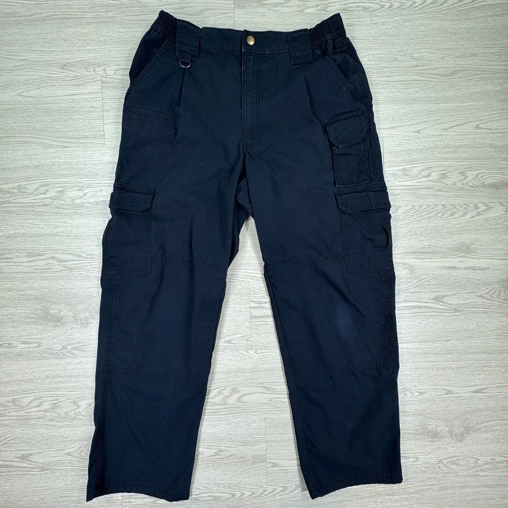 5.11 Tactical Men's Cargo Pants Cotton Canvas Navy Blue 34X30 Workwear Techwear